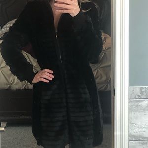 Bebe black faux fur coat